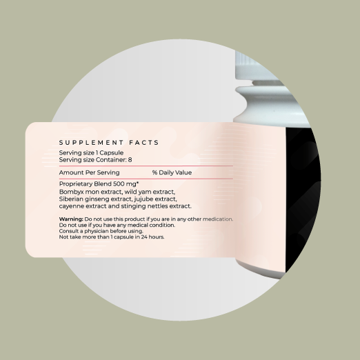HERO - Ingredientes naturales - Bombyx mori, Wild Yam, Siberian Ginseng
